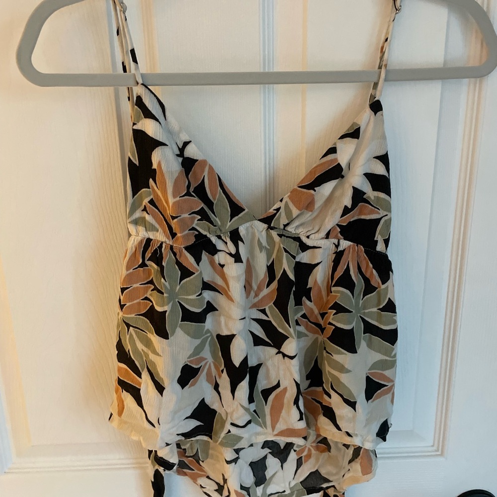 Volcom Multicolor Leaf Pattern Top - image 1